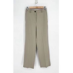 Mango MNG Basics High Rise Straight Trousers Taupe Grey Women's 2